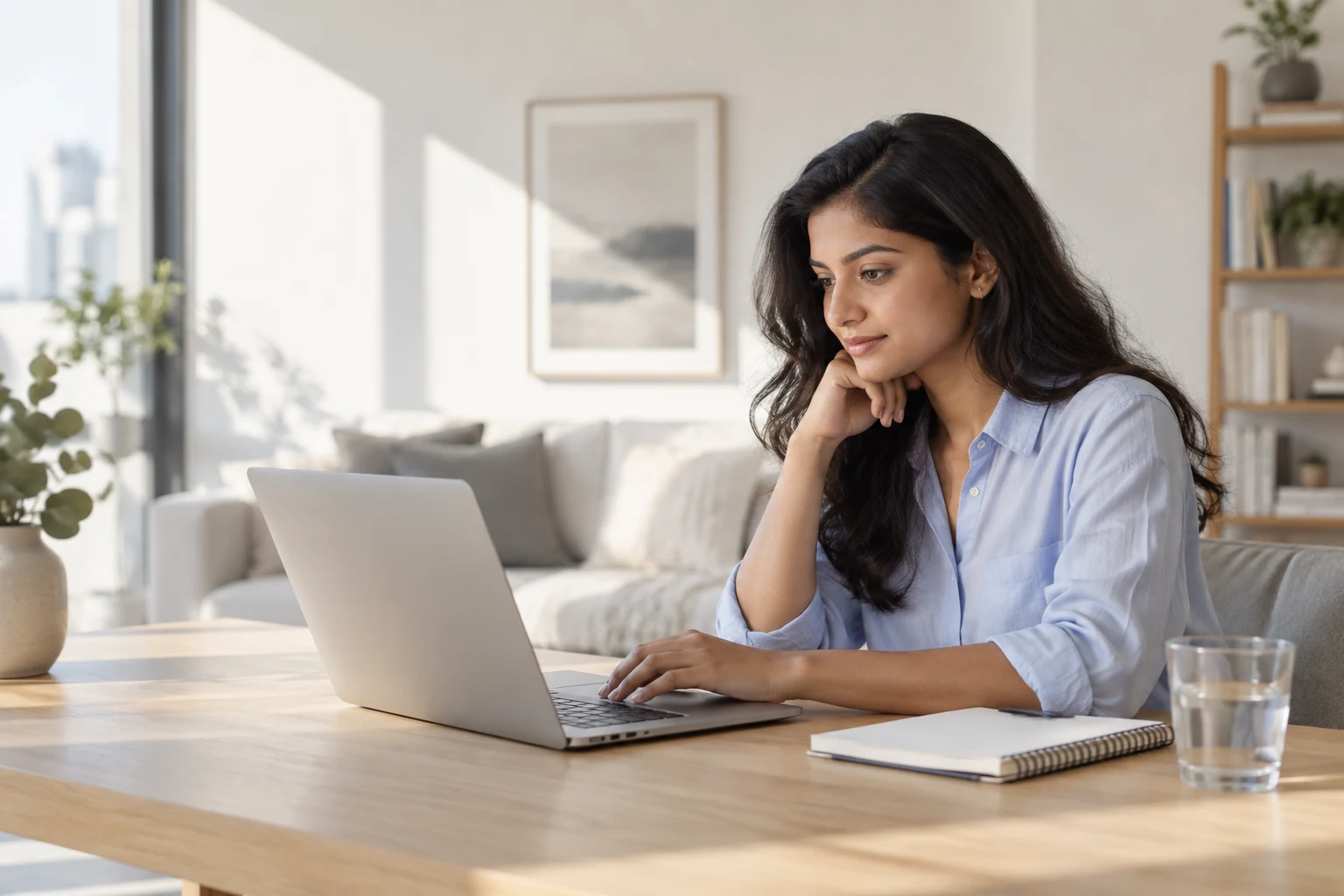 Illustrative scene of a person preparing an application at a laptop